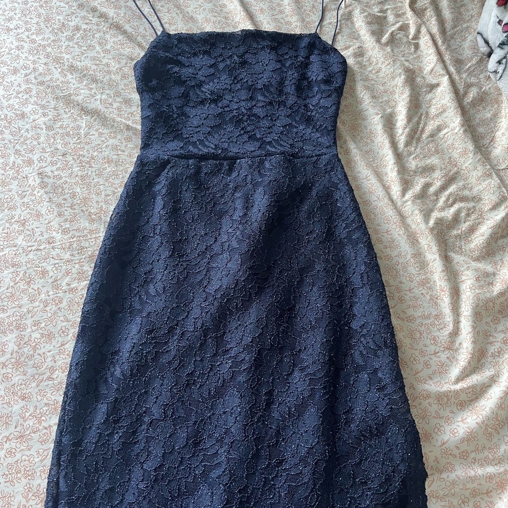 Windsor Blue Sheath Dress Spaghetti Strap Backless